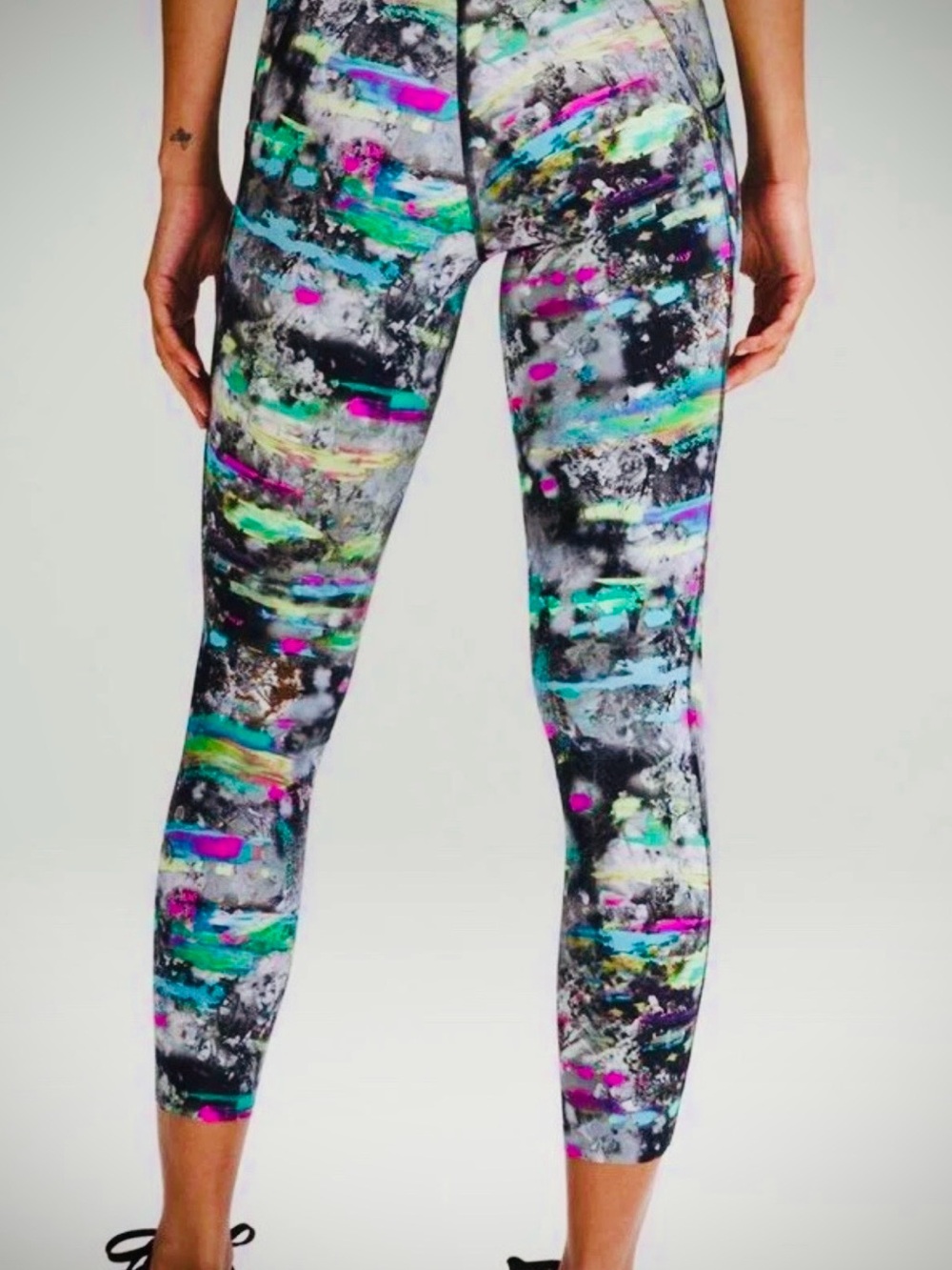 Lululemon Fast Free High-Rise 23" Crop Womens 8 Legging Paint Drift Multi Nulux - Picture 5 of 13
